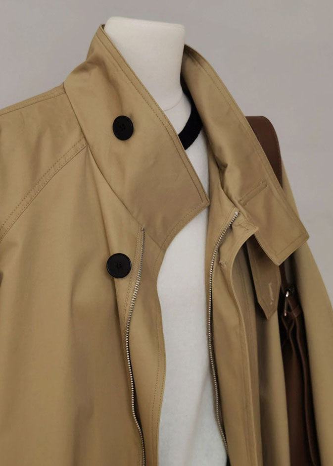 Dames Trenchcoat Met Rits En Lange Mouwen