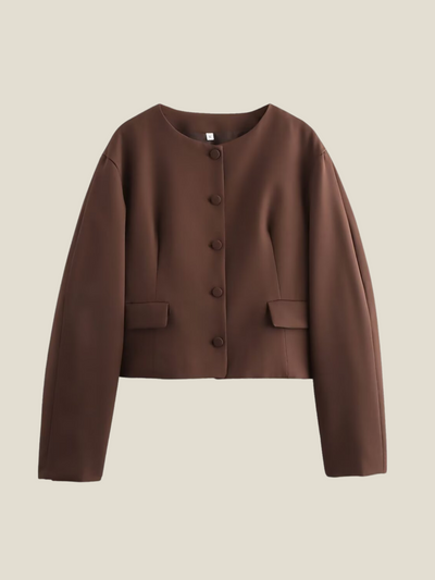 Dames Blazer Set Met Lange Mouwen En Ronde Hals