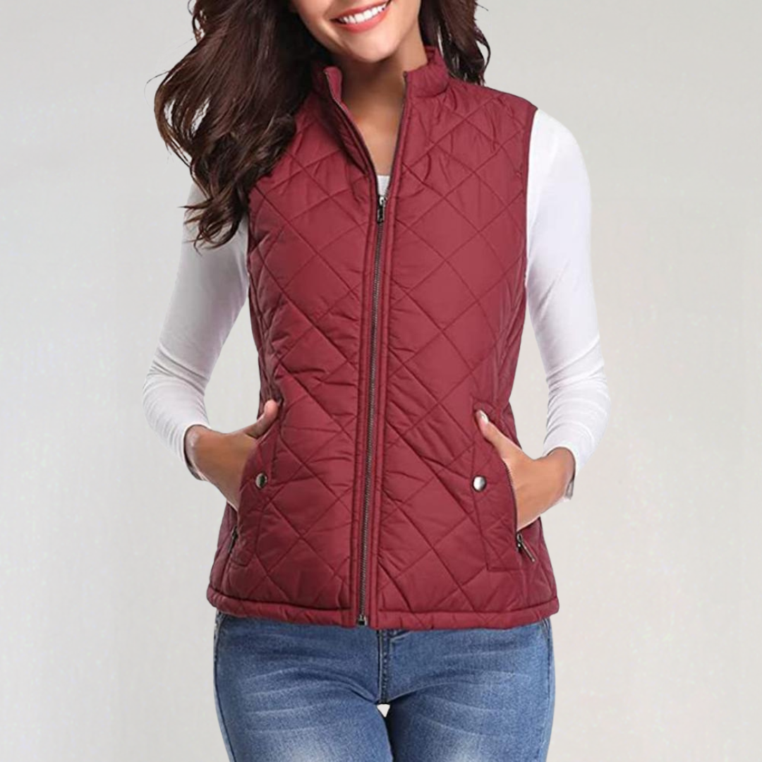 Dames Gewatteerde Bodywarmer Met Rits En Lichtgewicht Ontwerp