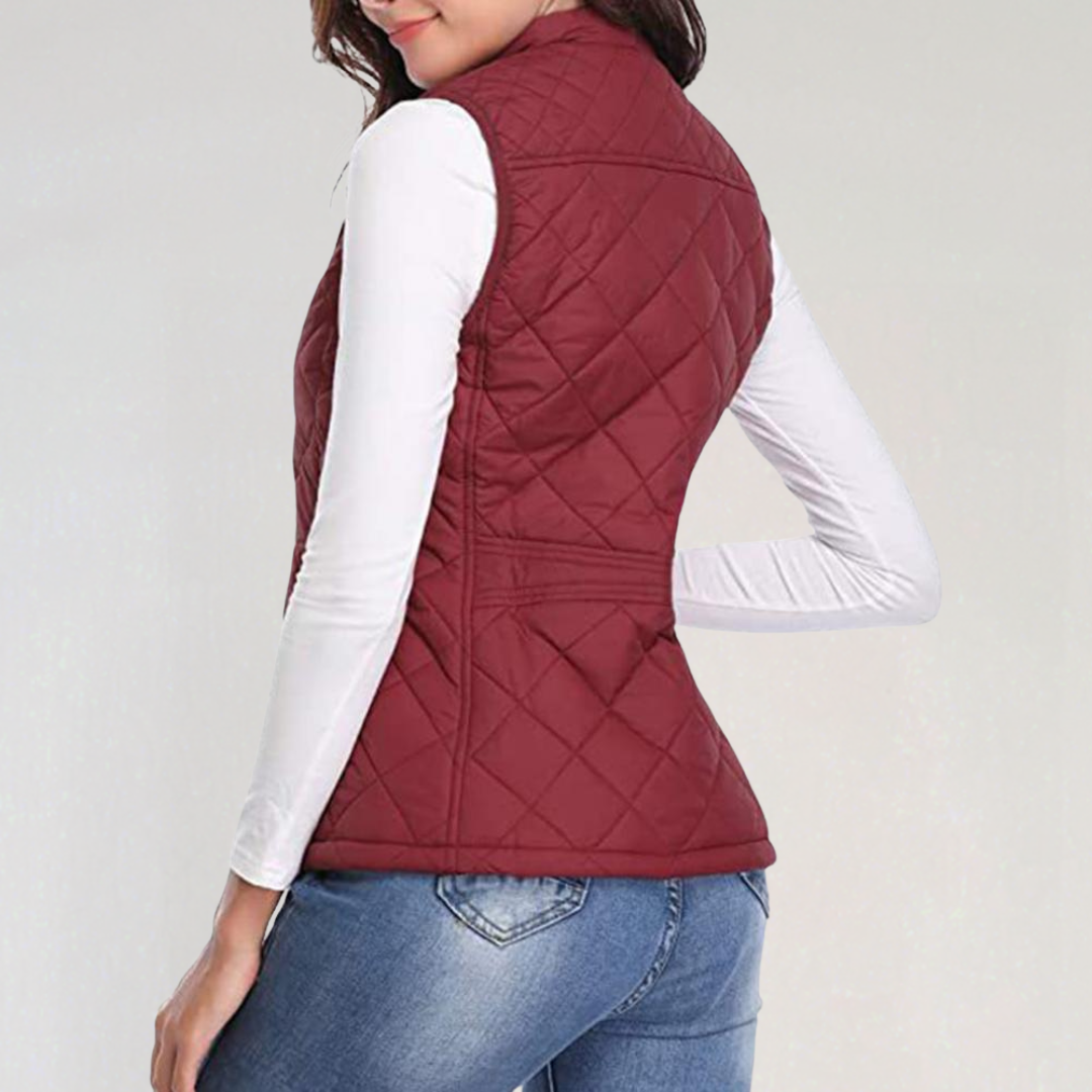 Dames Gewatteerde Bodywarmer Met Rits En Lichtgewicht Ontwerp