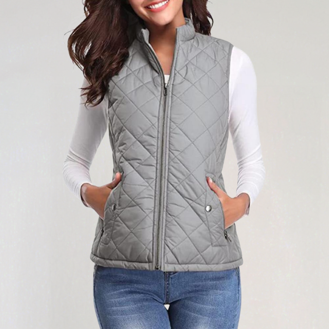 Dames Gewatteerde Bodywarmer Met Rits En Lichtgewicht Ontwerp