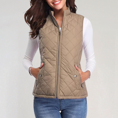 Dames Gewatteerde Bodywarmer Met Rits En Lichtgewicht Ontwerp