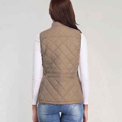 Dames Gewatteerde Bodywarmer Met Rits En Lichtgewicht Ontwerp
