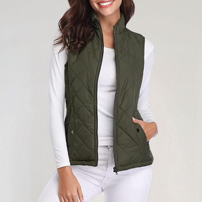 Dames Gewatteerde Bodywarmer Met Rits En Lichtgewicht Ontwerp