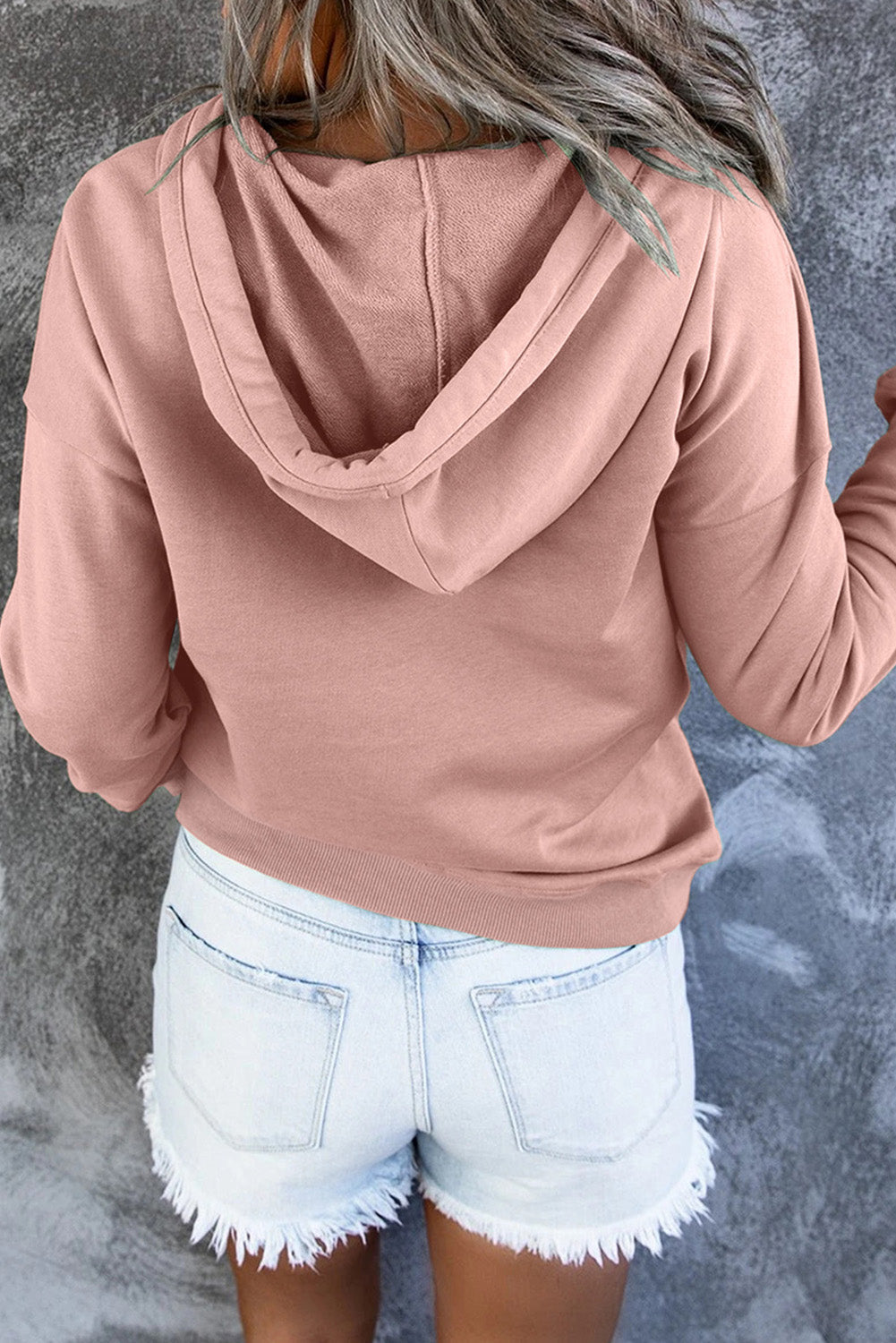 Dames Comfortabele Hoodie Met Knopen En Buikzak