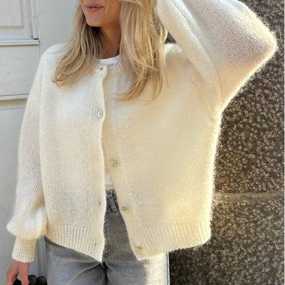 Dames Vintage Gebreide Vest Met Knoopsluiting En Lange Mouwen
