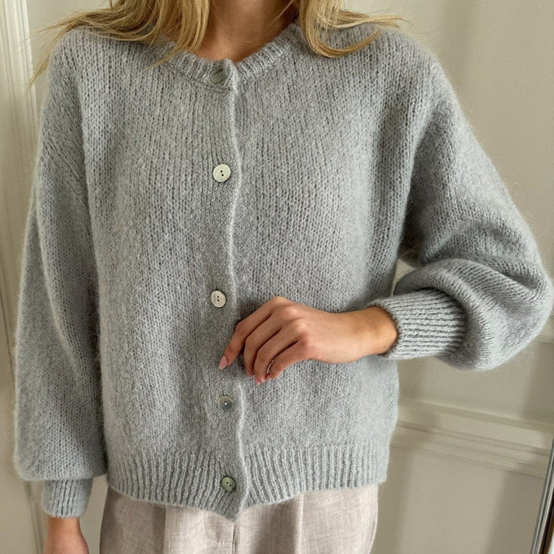 Dames Vintage Gebreide Vest Met Knoopsluiting En Lange Mouwen