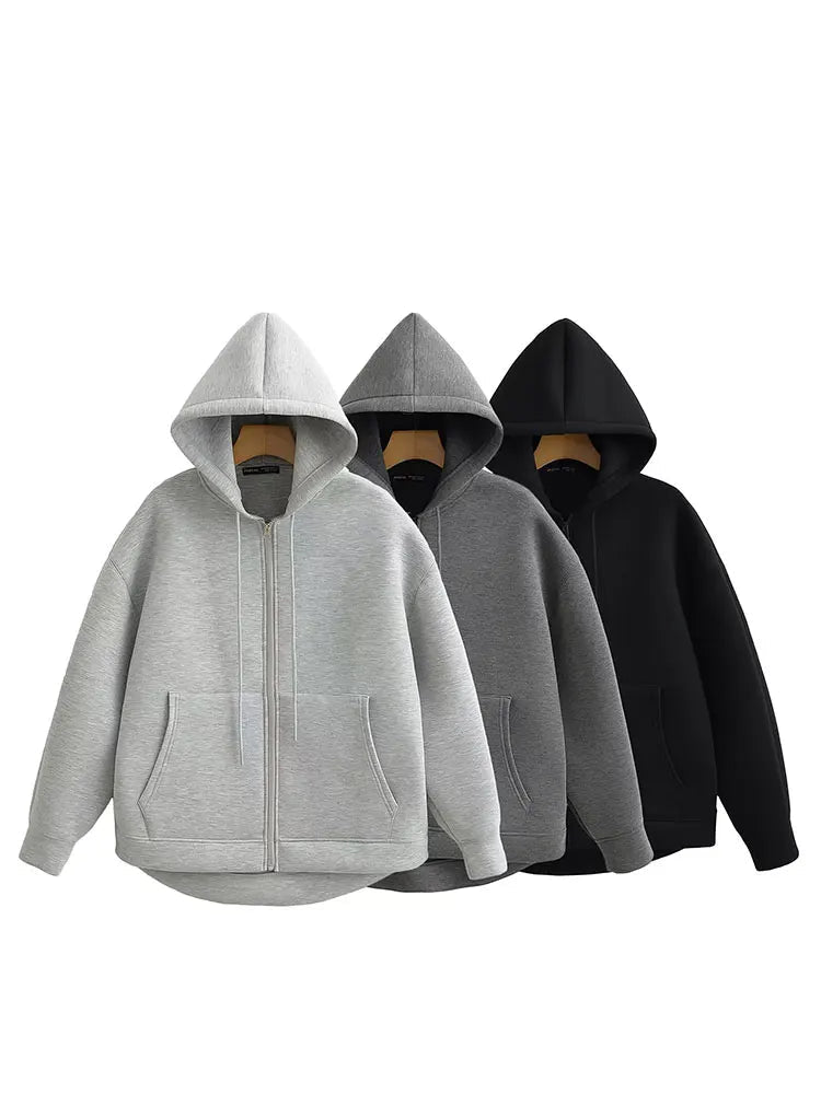 Dames Hoodie Met Capuchon En Ritssluiting