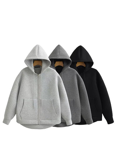 Dames Hoodie Met Capuchon En Ritssluiting