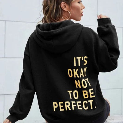 Dames Hoodie Met Lange Mouwen En Inspirerende Print