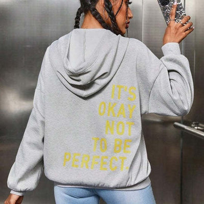 Dames Hoodie Met Lange Mouwen En Inspirerende Print