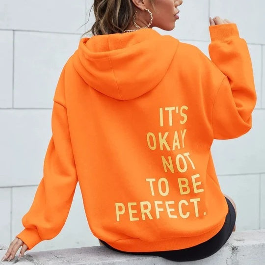 Dames Hoodie Met Lange Mouwen En Inspirerende Print