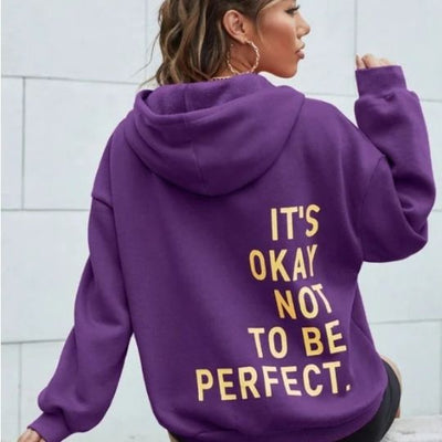 Dames Hoodie Met Lange Mouwen En Inspirerende Print