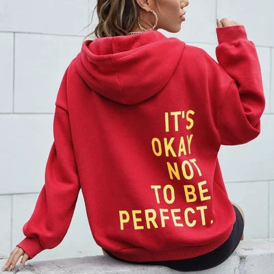Dames Hoodie Met Lange Mouwen En Inspirerende Print
