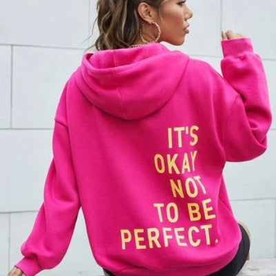 Dames Hoodie Met Lange Mouwen En Inspirerende Print