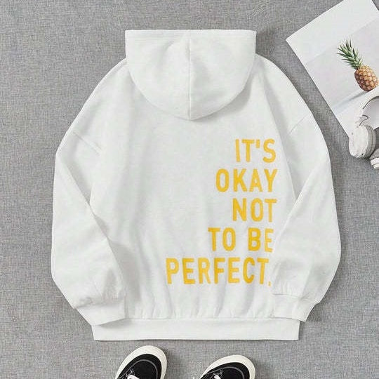 Dames Hoodie Met Lange Mouwen En Inspirerende Print