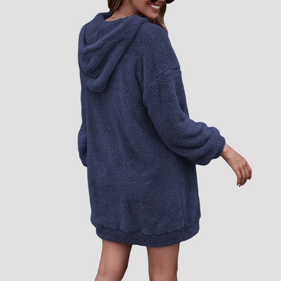 Dames Fleece Trui Jurk Met Lange Mouwen