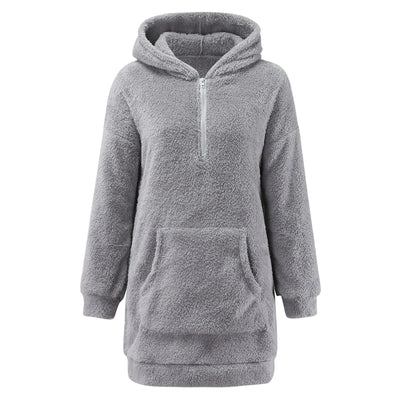 Dames Fleece Trui Jurk Met Lange Mouwen