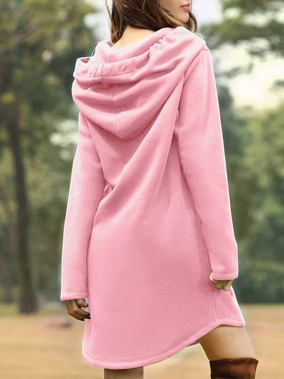 Dames Trui Jurk Met Capuchon En Zakken