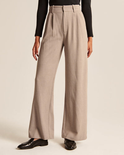 Dames Modieuze Wijde Broek Met Hoge Taille En Elegante Plooien