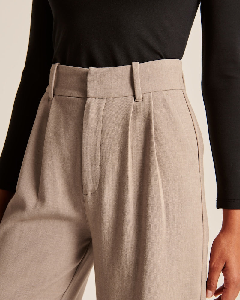 Dames Modieuze Wijde Broek Met Hoge Taille En Elegante Plooien