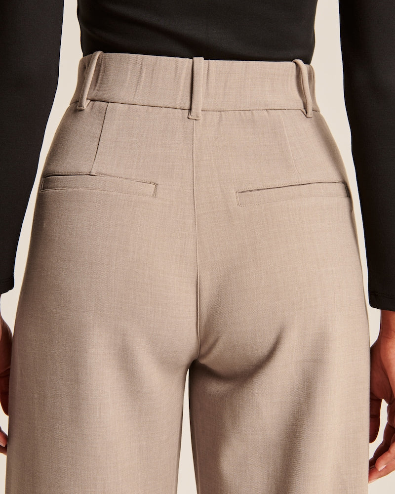 Dames Modieuze Wijde Broek Met Hoge Taille En Elegante Plooien
