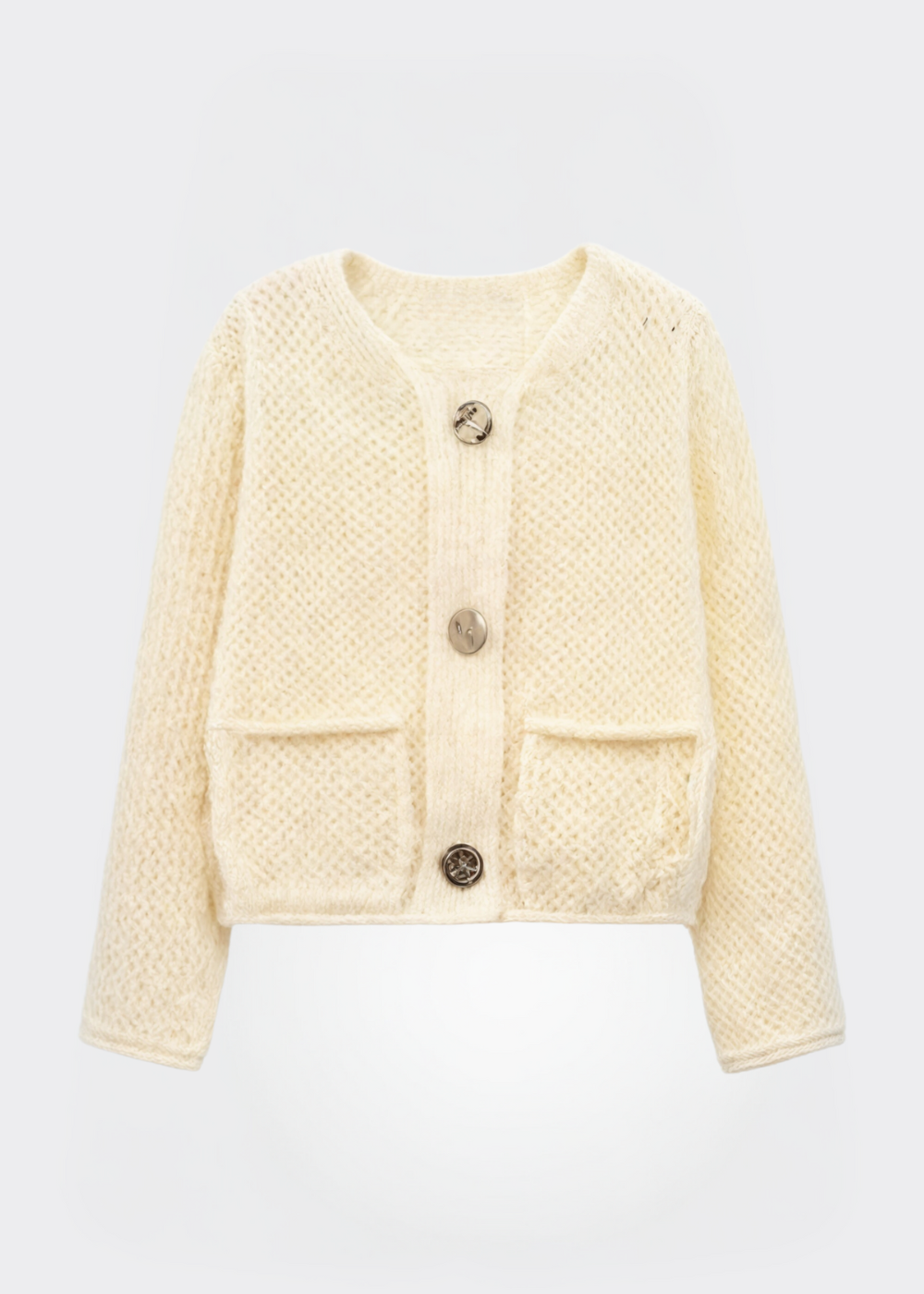 Dames Gebreide Vest Met Knopen En Zachte Textuur