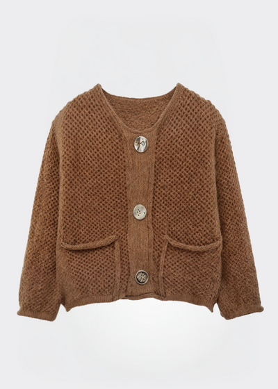 Dames Gebreide Vest Met Knopen En Zachte Textuur