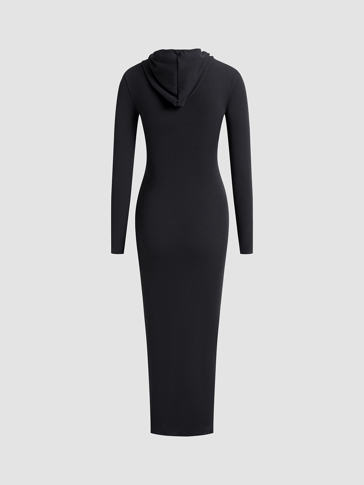 Dames Maxi Gebreide Trui Jurk Met Capuchon En Lange Mouwen