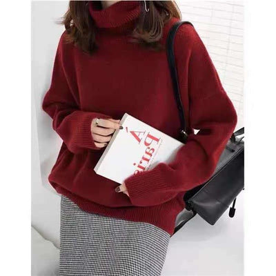 Dames Kasjmier Sweater Met Col En Lange Mouwen