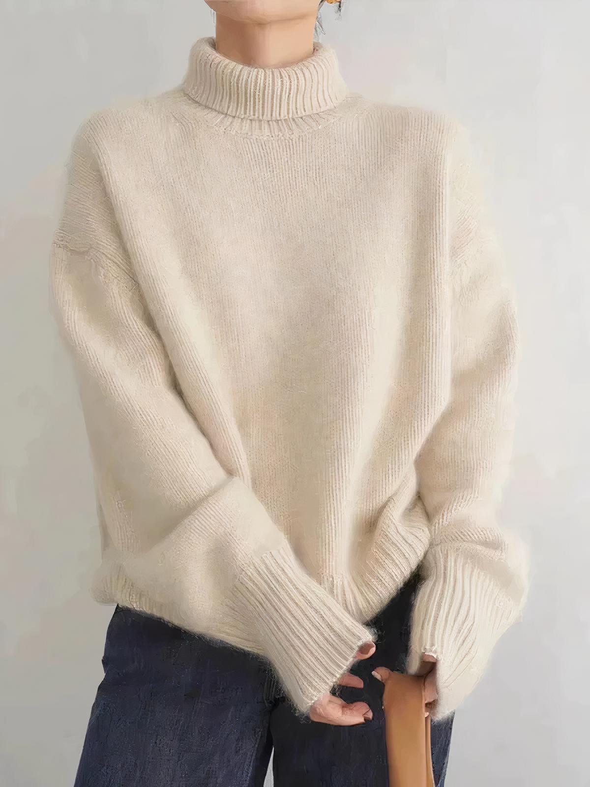 Dames Cashmere Coltrui Met Lange Mouwen