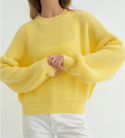 Dames Oversized Gebreide Trui Met Lange Mouwen En Ronde Hals