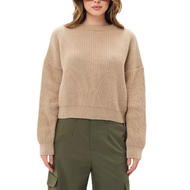Dames Oversized Gebreide Trui Met Lange Mouwen En Ronde Hals