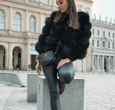 Dames Hoogwaardig Imitatiebont Winterjas Met Luxe Design En Comfortabele Pasvorm