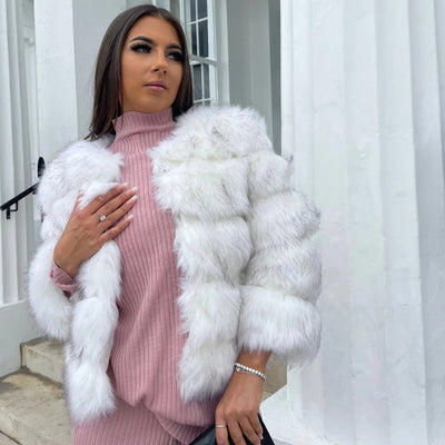 Dames Hoogwaardig Imitatiebont Winterjas Met Luxe Design En Comfortabele Pasvorm