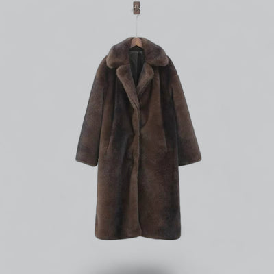 Dames Lange Winterjas In Faux Fur