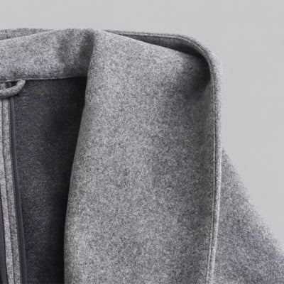 Dames Wollen Winterjas Met Capuchon En Riem In Knielange Stijl