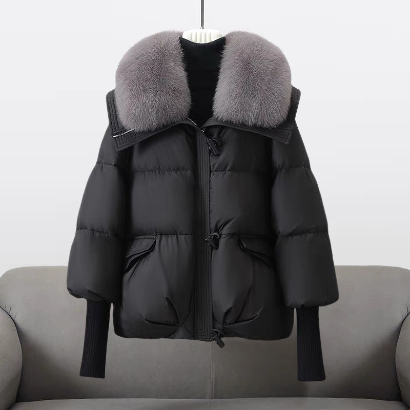 Dames Puffer Jas Met Luxe Bontkraag En Rits