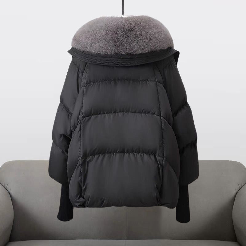 Dames Puffer Jas Met Luxe Bontkraag En Rits