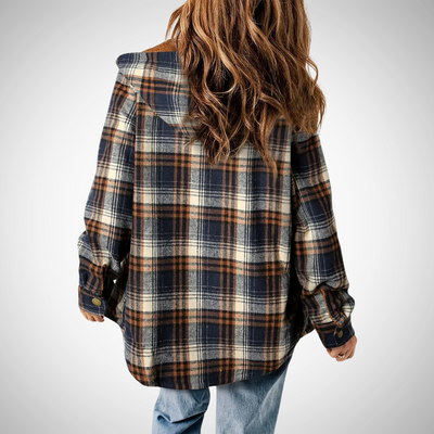Dames Geruite Jasje Met Fleece Voering En Knoopsluiting