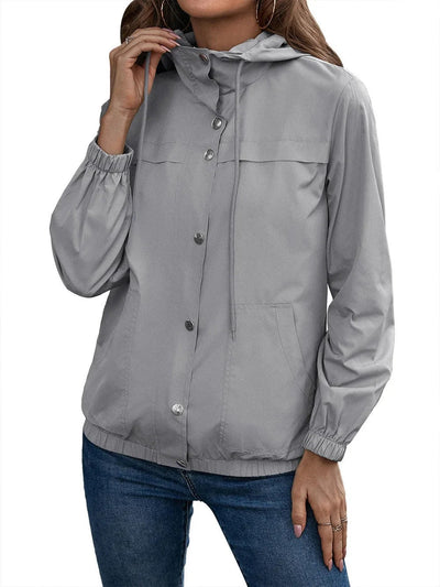 Dames Lichte Regenjas Met Capuchon En Casual Pasvorm