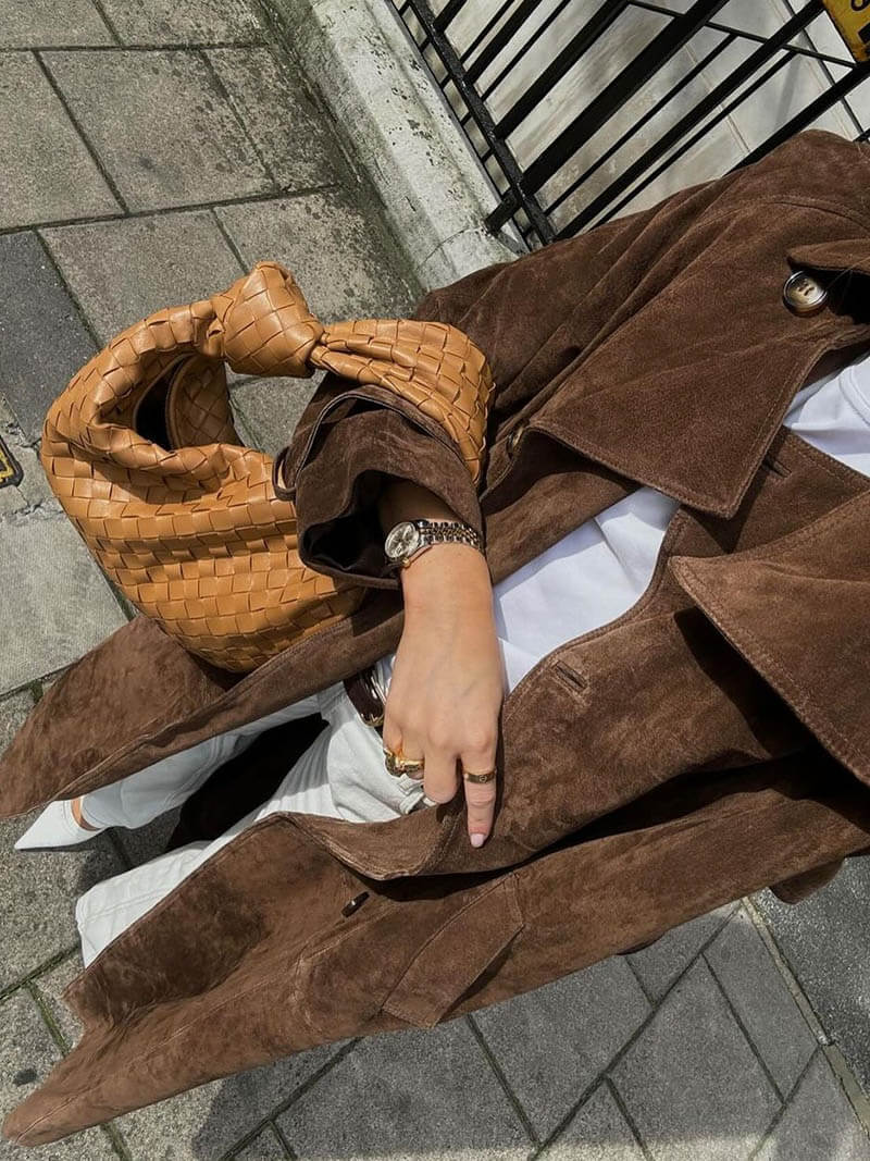 Dames Vintage Lange Trenchcoat Met Ceintuur En Dubbele Knopensluiting