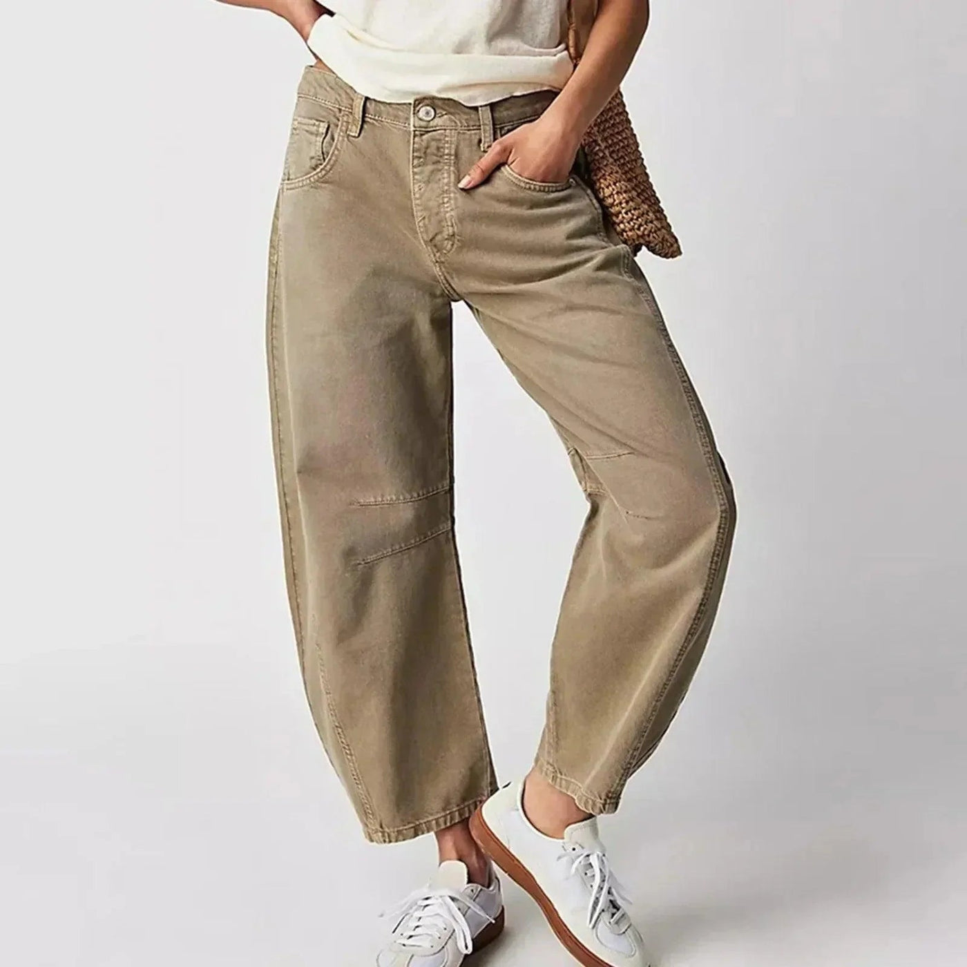 Dames Losse Fit Jeans Met Hoge Taille En Rechte Pijpen