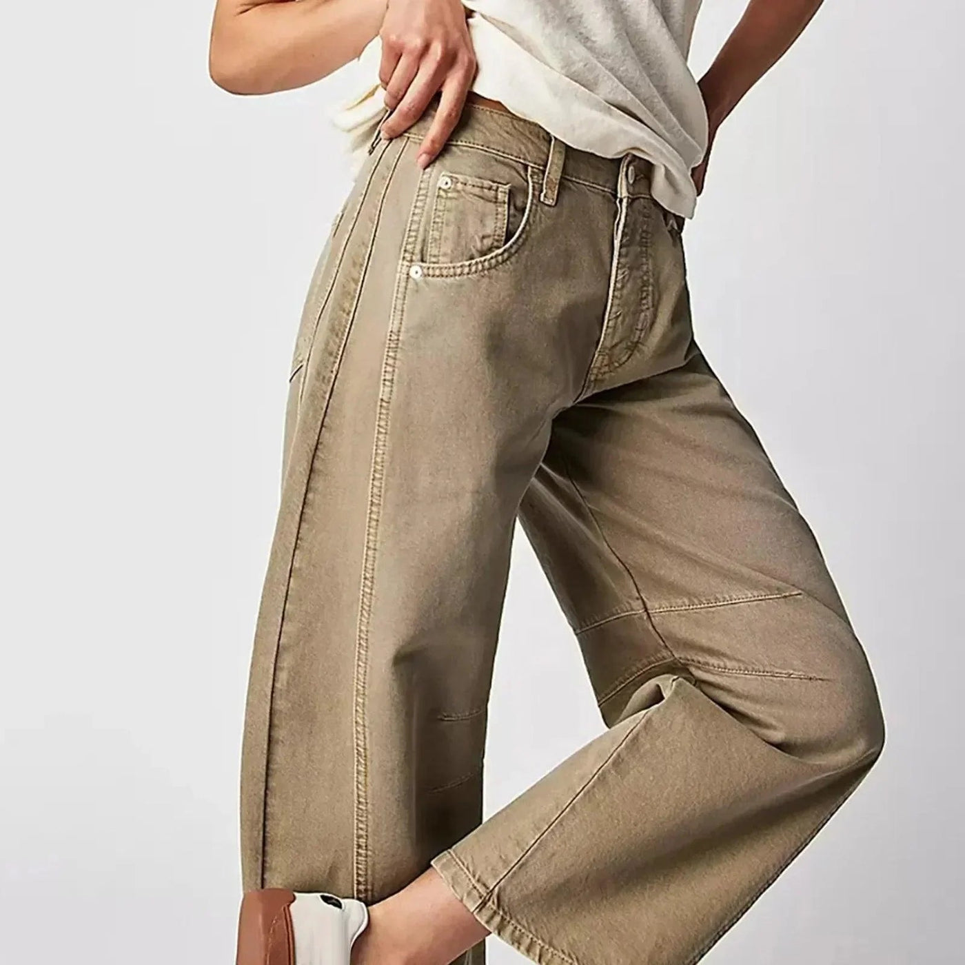 Dames Losse Fit Jeans Met Hoge Taille En Rechte Pijpen
