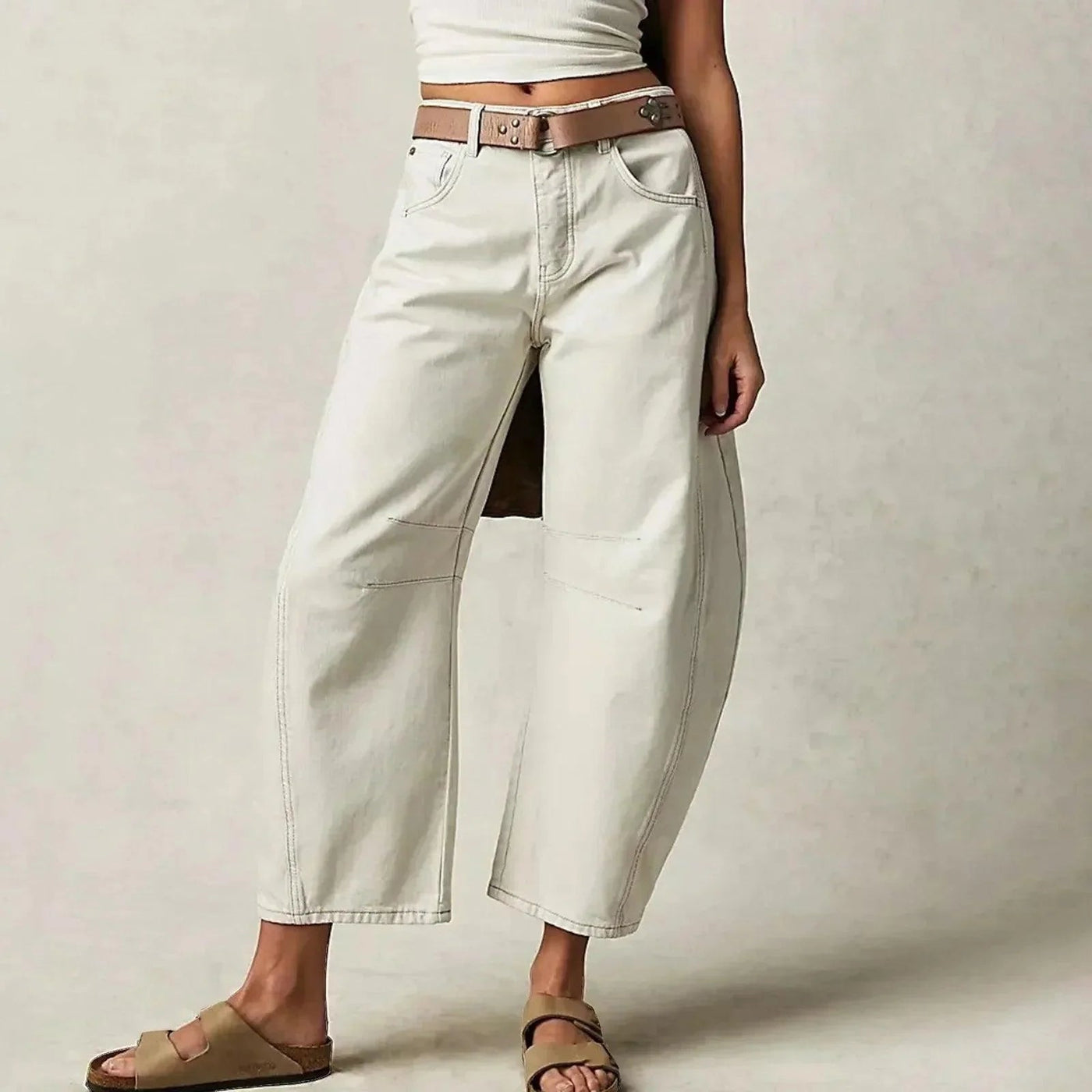 Dames Losse Fit Jeans Met Hoge Taille En Rechte Pijpen