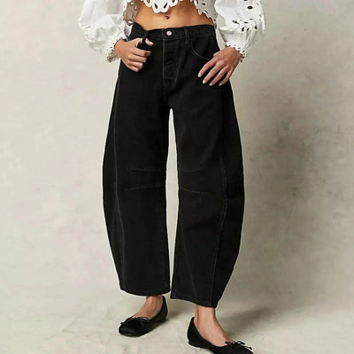 Dames Losse Fit Jeans Met Hoge Taille En Rechte Pijpen