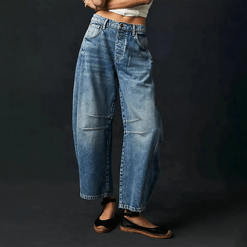 Dames Losse Fit Jeans Met Hoge Taille En Rechte Pijpen