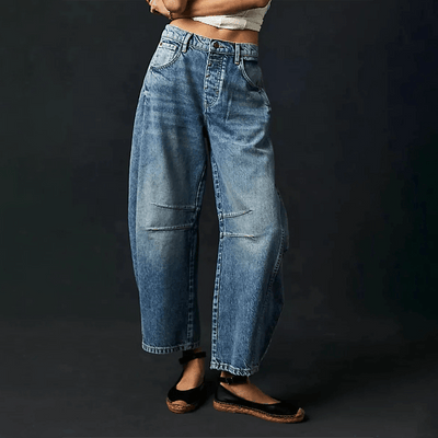 Dames Losse Fit Jeans Met Hoge Taille En Rechte Pijpen