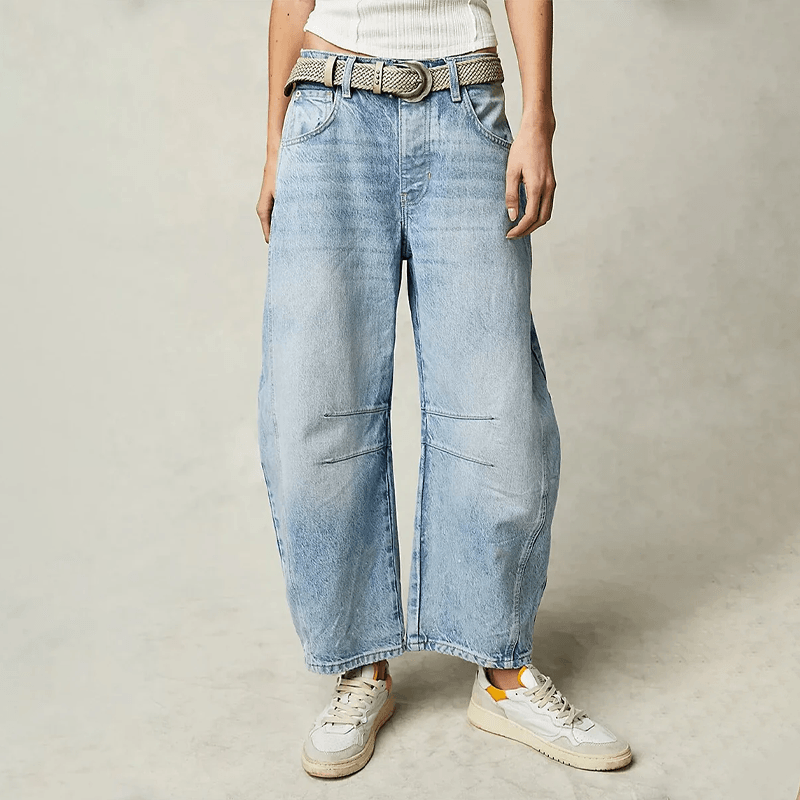 Dames Losse Fit Jeans Met Hoge Taille En Rechte Pijpen