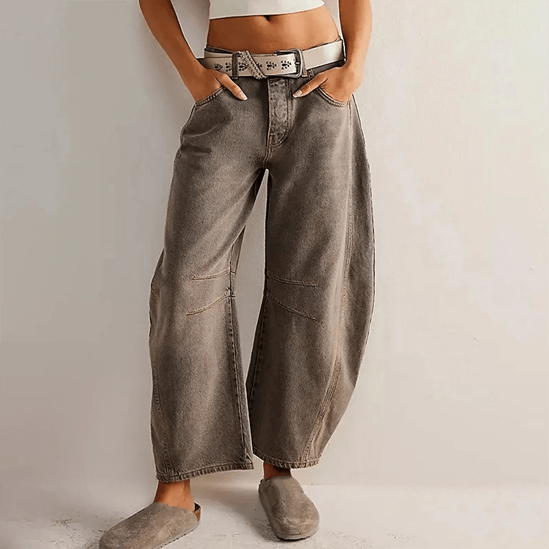 Dames Losse Fit Jeans Met Hoge Taille En Rechte Pijpen